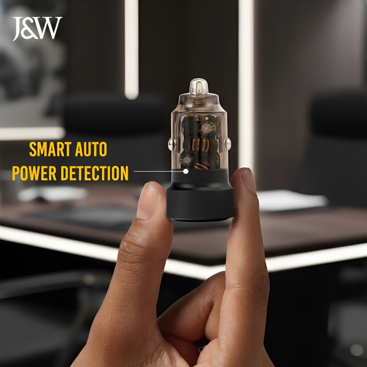 Dual Type-C Fast Car Charger - J&W Capsole 60W Compatible with All Type-C Devices