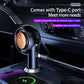 The J&W Company 3-in-1 Car Charger – Multi-Port Fast Car Charger with USB, Type-C & Lightning Outputs, Compact Design for Simultaneous Charging of iPhone, Android & Gadgets