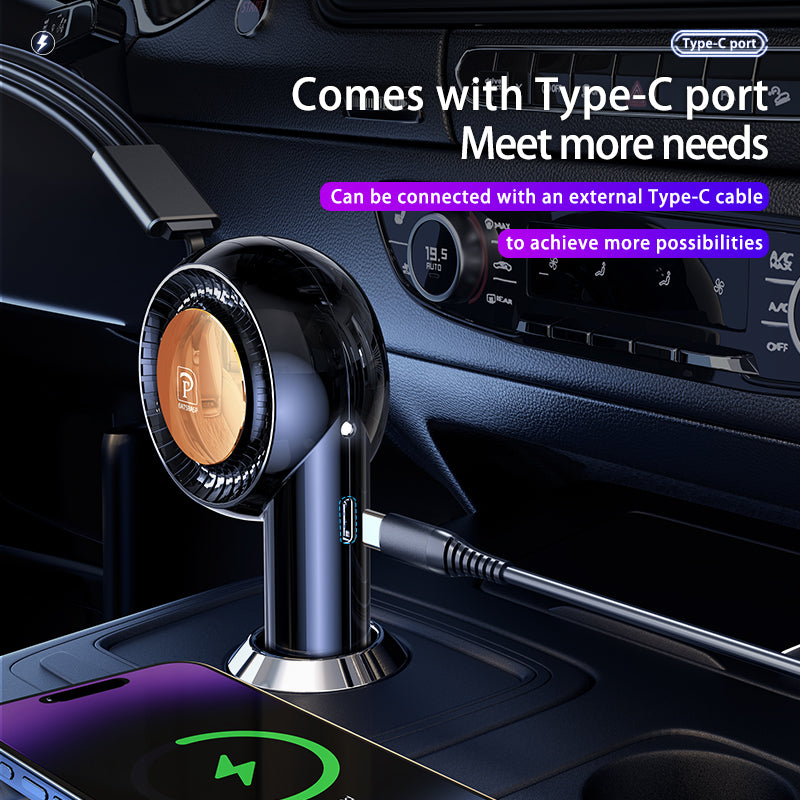 The J&W Company 3-in-1 Car Charger – Multi-Port Fast Car Charger with USB, Type-C & Lightning Outputs, Compact Design for Simultaneous Charging of iPhone, Android & Gadgets