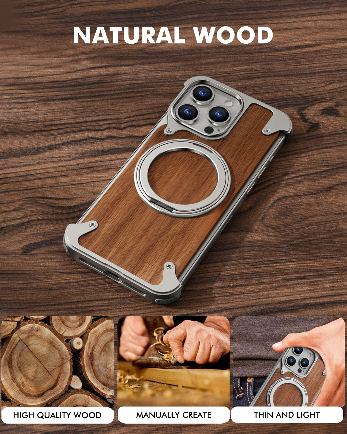 J&W WOODEN CASE ( TITANIUM )