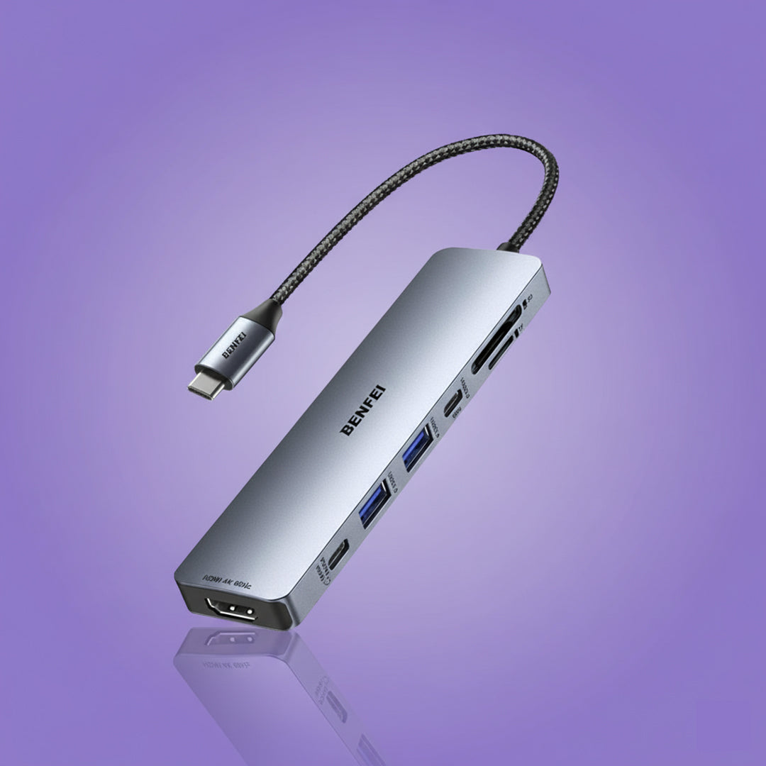 BENFEI x JW ConnectHub 7-in-1 USB-C Hub, 4K HDMI, 3×USB 3.0