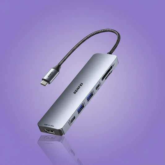 BENFEI x JW ConnectHub 7-in-1 USB-C Hub, 4K HDMI, 3×USB 3.0