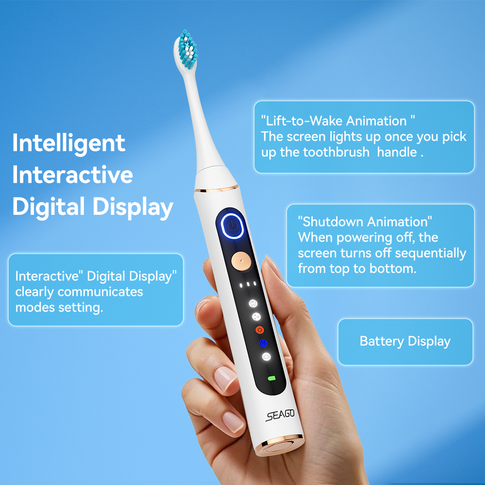 Electric Toothbrush Wave – Smart Display, Animation, and 5 Brushing Modes