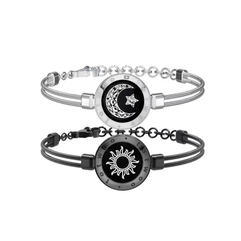 TOTWOO Long Distance Touch Bracelets for Couples, Vibration & Light up for Love Couples Bracelets | Long Distance Relationship Gifts for Girlfriend Bluetooth Pairing Jewelry