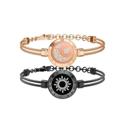 TOTWOO Long Distance Touch Bracelets for Couples, Vibration & Light up for Love Couples Bracelets | Long Distance Relationship Gifts for Girlfriend Bluetooth Pairing Jewelry