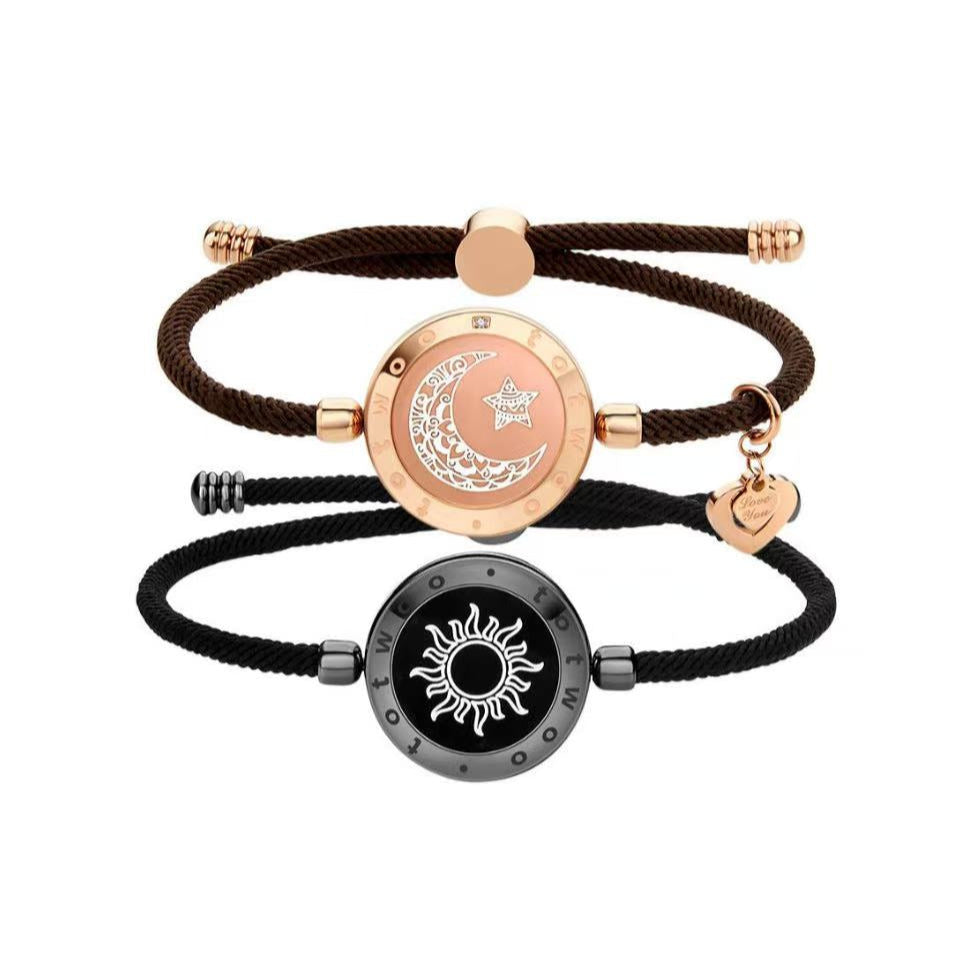 TOTWOO Long Distance Touch Bracelets for Couples, Vibration & Light up for Love Couples Bracelets | Long Distance Relationship Gifts for Girlfriend Bluetooth Pairing Jewelry
