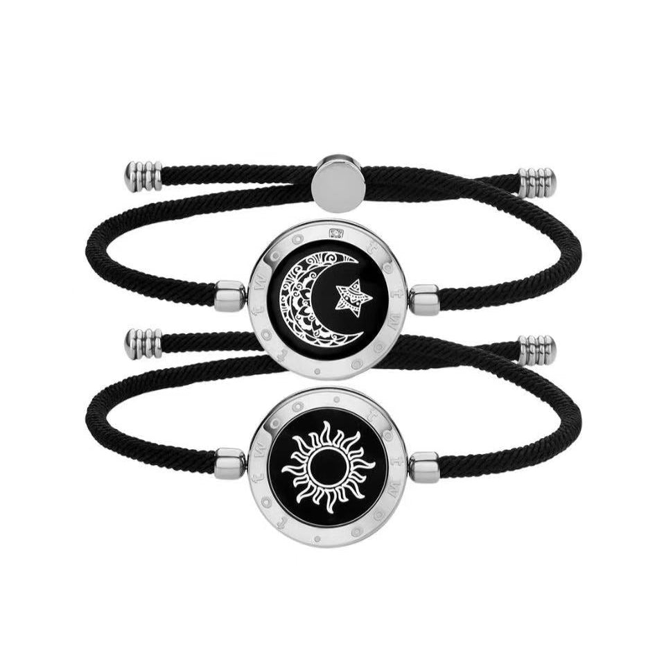 TOTWOO Long Distance Touch Bracelets for Couples, Vibration & Light up for Love Couples Bracelets | Long Distance Relationship Gifts for Girlfriend Bluetooth Pairing Jewelry