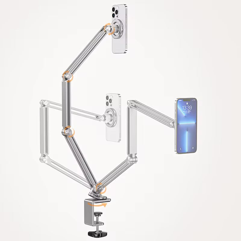 MagLock Pro – Premium CNC MagSafe Phone Holder with Desk Clamp & Multi-Adjust Arm