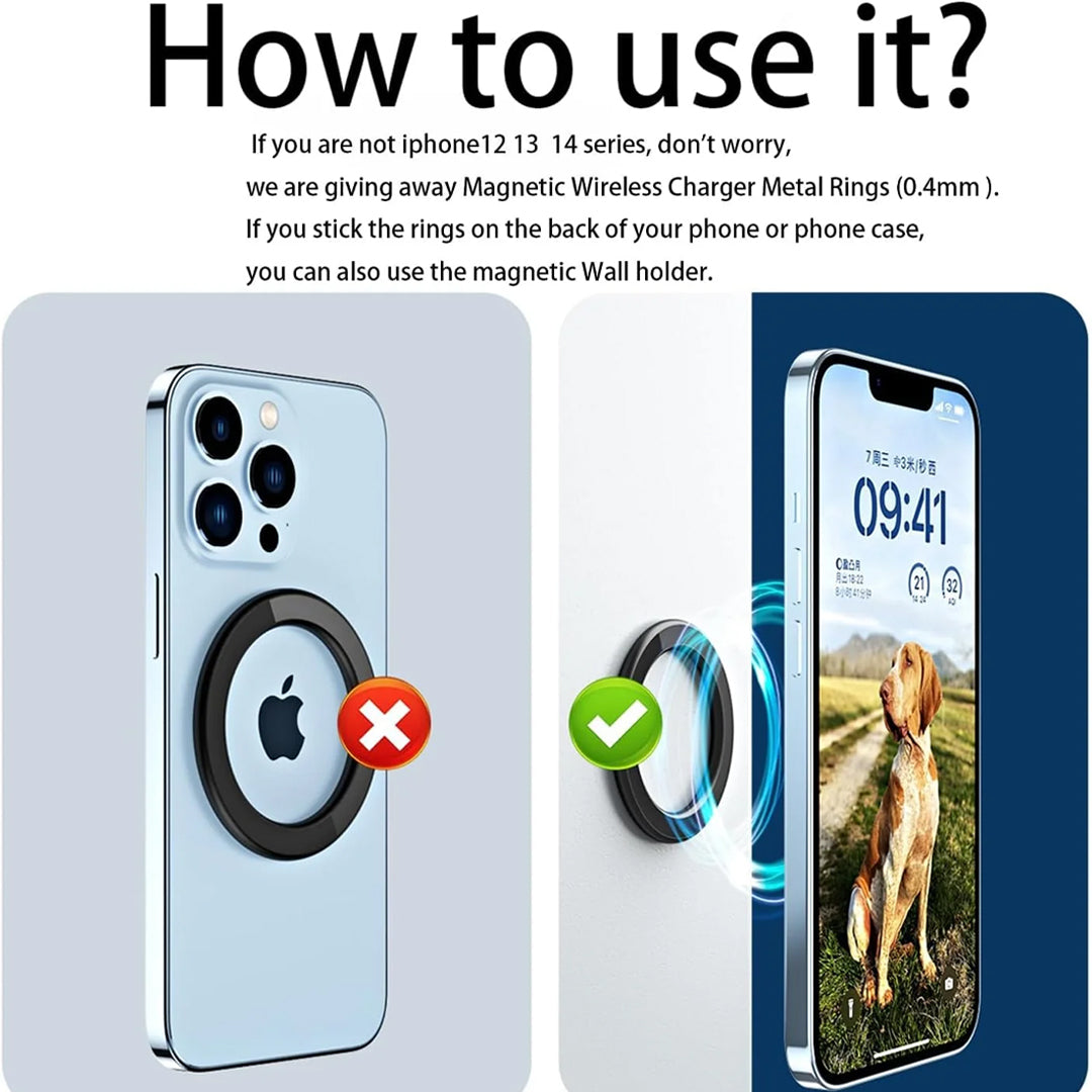 Strong Magnetic Grip for Android & Non-MagSafe Phones , Enables Use of MagSafe Accessories