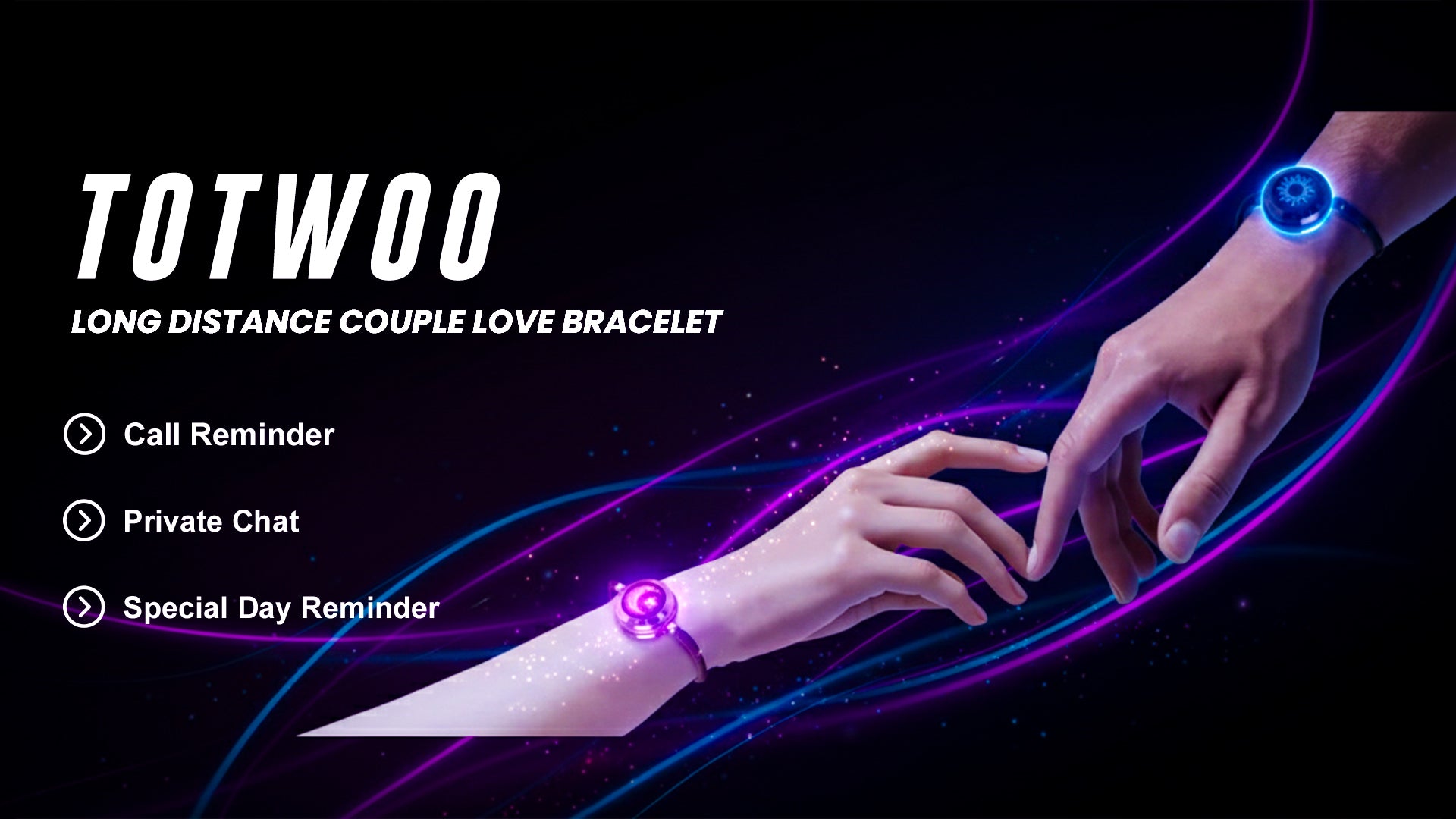 TOTWOO Long Distance Touch Bracelets for Couples
