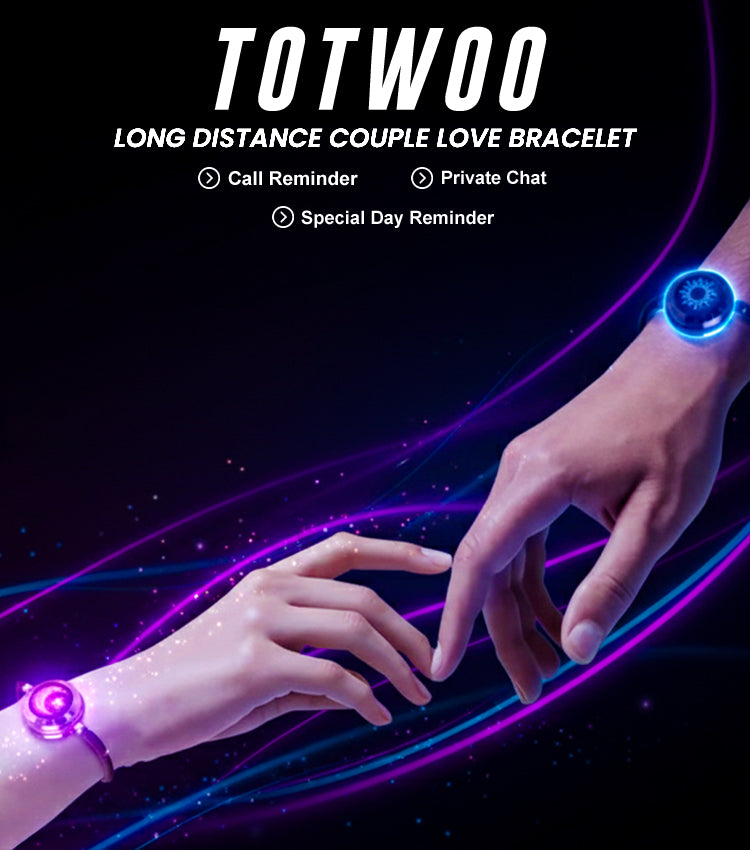 TOTWOO Long Distance Touch Bracelets for Couples