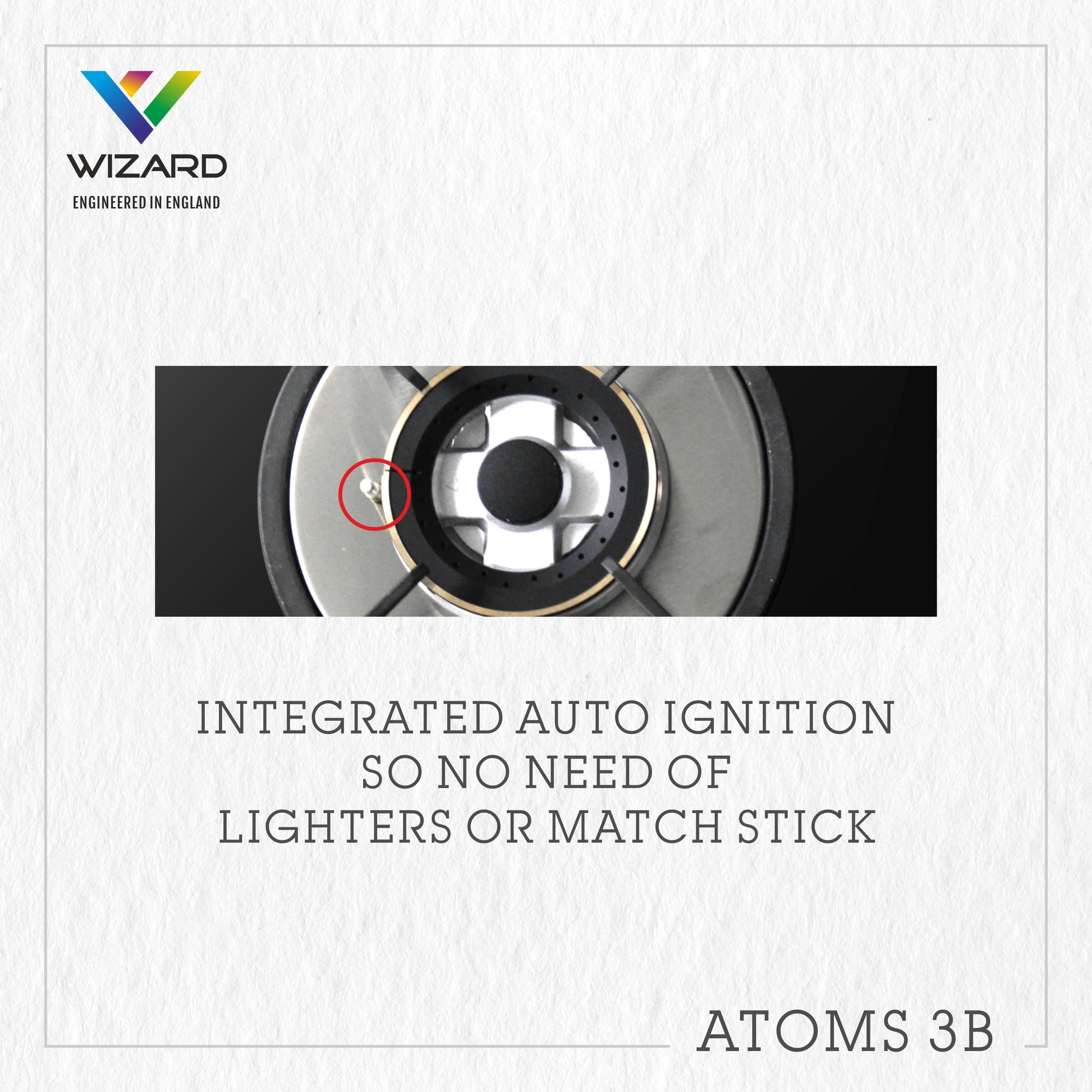 Wizard ATMOS 3B Glass Automatic Hob by JW Company