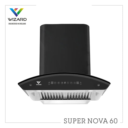 Wizard SUPER NOVA 60 Auto Clean Wall Mounted BLACK 1000 CMH Chimney by JW Company
