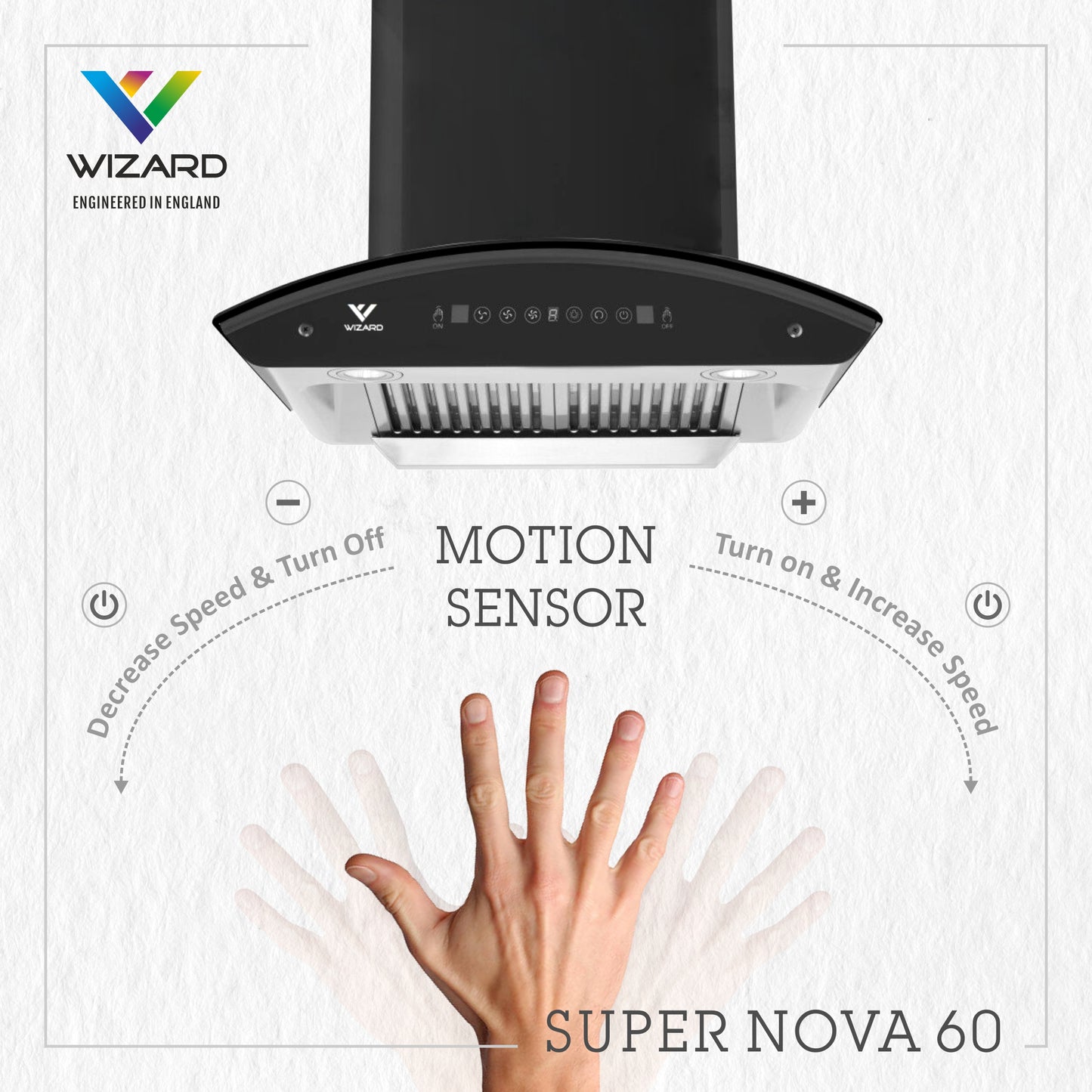 Wizard SUPER NOVA 60 Auto Clean Wall Mounted BLACK 1000 CMH Chimney by JW Company