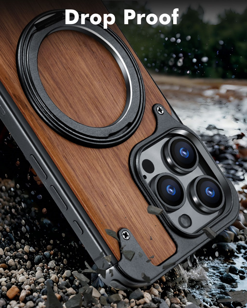 The J&W Company Premium Wooden iPhone 16 Pro Case – Eco-Friendly Natural Wood Grain Back Cover, Slim Fit Protective Case for iPhone 16 Pro