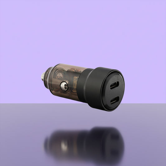 Capsole 60W Dual Type-C Car Charger by JW Company | Charge 2 Devices at Once | Fast & Efficient In-Car Charging