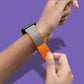 Silicone Watch Strap Dual Tone– Grey-Orange Rim by JW Company